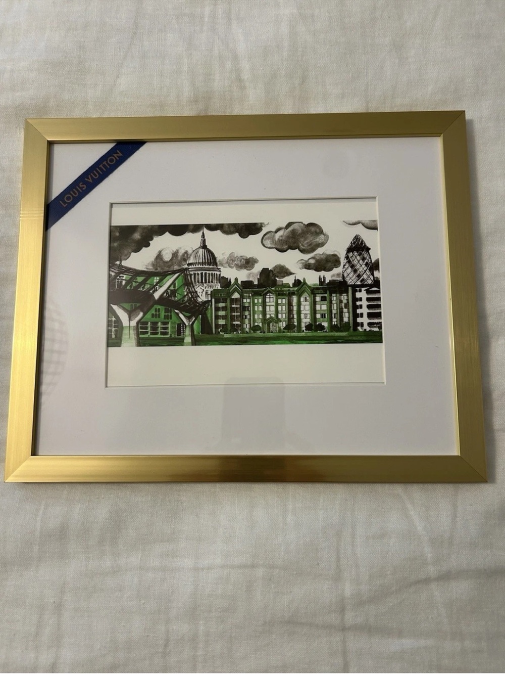 “London” Louis Vuitton X Ruben Toledo Authentic Framed Art City Guide COA